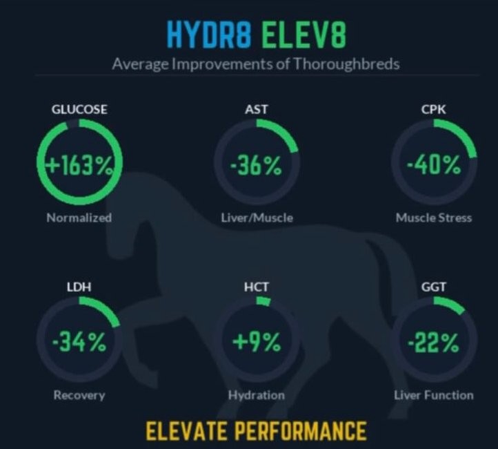 Average bloodwork improvements: Glucose +163%, AST -36%, CPK -40%, LDH -34%, HCT +9%, GGT -22%