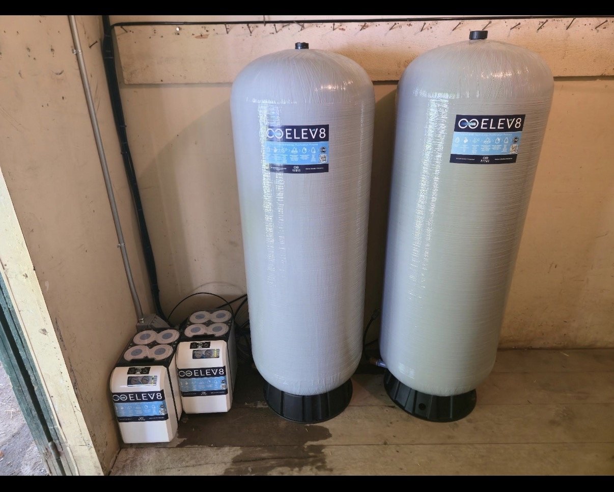 ELEV8-branded filtration system installed in barn
